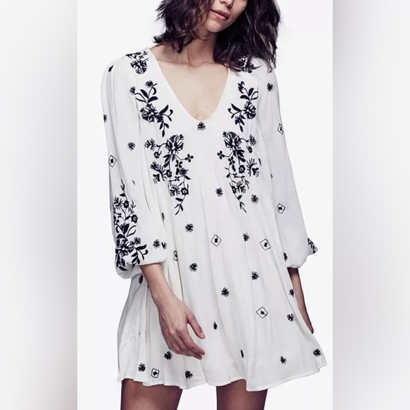 Free People Sweet Tennessee Printed Mini Shift Dress Sz - Picture 2 of 15